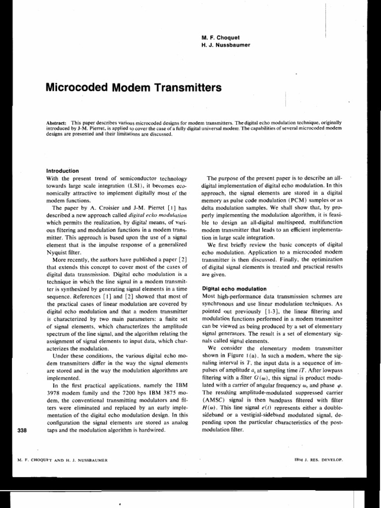 Microcoded Modem Transmitter Designs | PDF | Modulation | Sampling ...