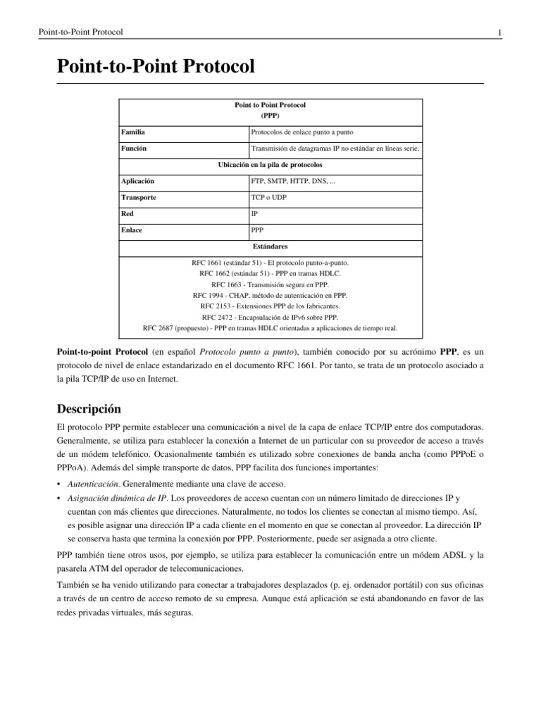 Point To Point Protocol | PDF | Protocolos de internet | Transmisión de ...