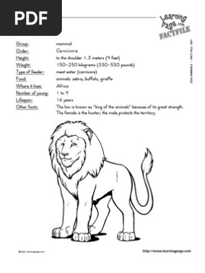 zoo animals fact files
