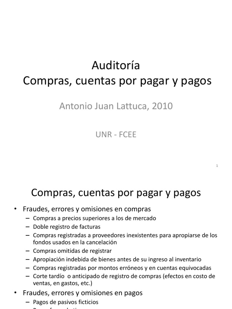 Auditoría de Cuentas por Pagar y Compras | PDF | Cheque | Contabilidad