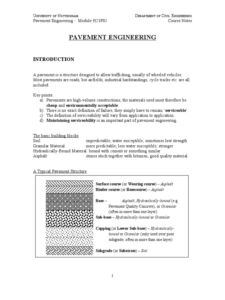 Pavement Engineering Notes