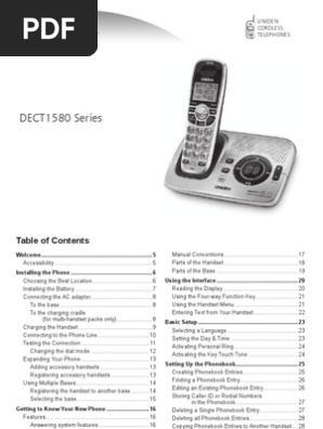 Uniden Dect 6 0 Dect1580 2 Manual Telephone Alternating Current