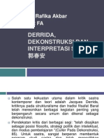 Derrida, Dekonstruksi Dan Interpretasi Sastra