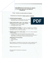 Pauta de reivindicações da Saúde Pública do Amapá  - janeiro de 2013. 