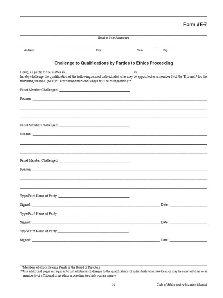 CEAM Ethics Form E7 | PDF | Business