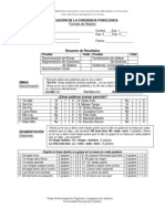 Tamizaje Conciencia Fonologica Universidad Nacional de Colombia.