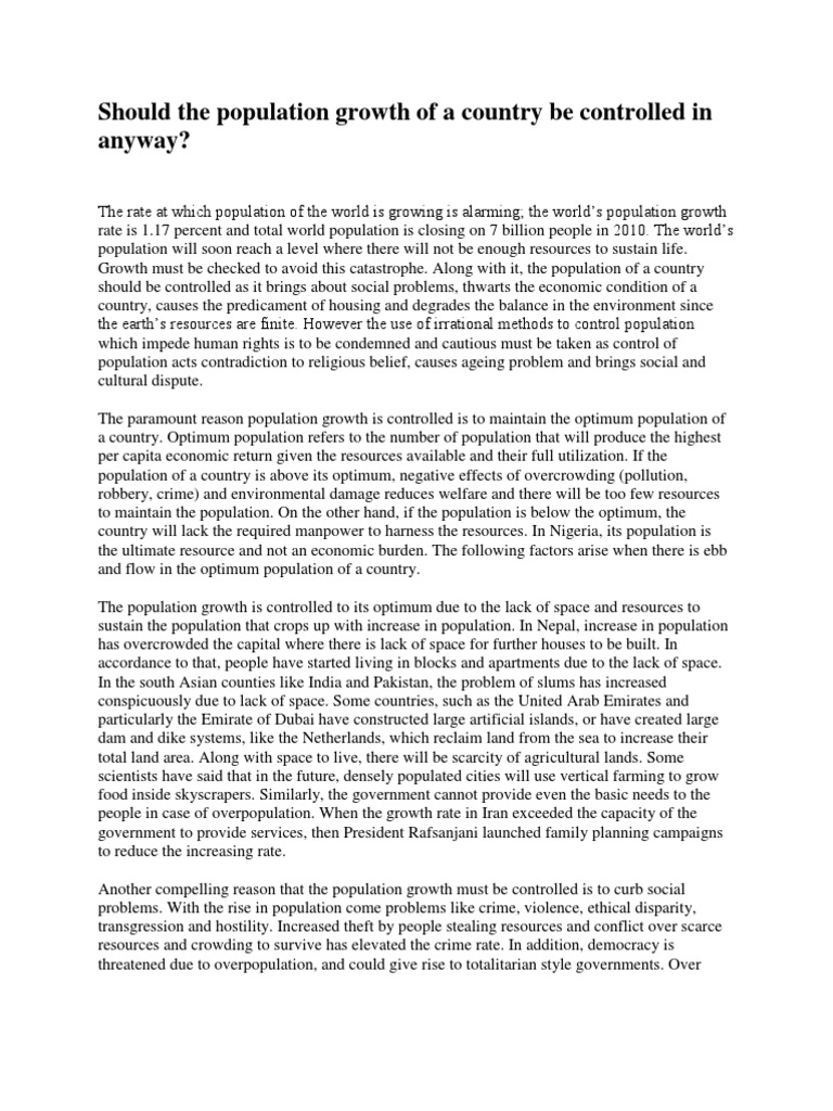 Population Policies: Strategies for a Balanced Future