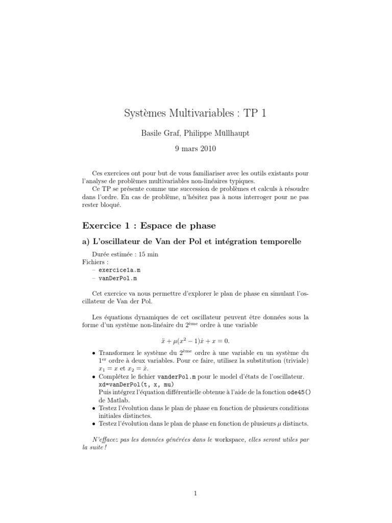 TP1 PDF | PDF | Concepts mathématiques | Algèbre