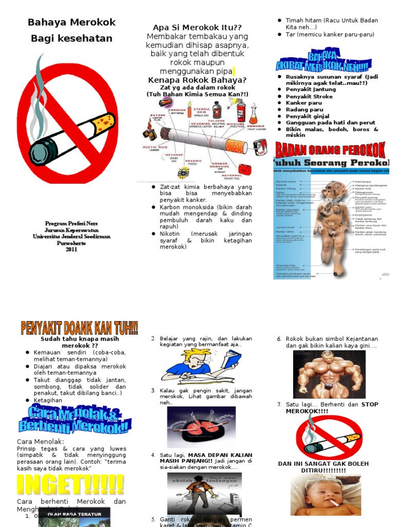 Leaflet Bahaya Merokok dan Pencegahannya | PDF