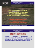 UMA CONTRIBUÇÃO PARA A
AUDITORIA EM PEQUENAS
BARRAGENS DE TERRA:
PONTOS CRÍTICOS DE ANÁLISE