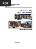Memoria explicativa del plan regulador de santiago, casco historico