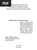 Dimensionamento de Um Filtro de Areia Rápido.
