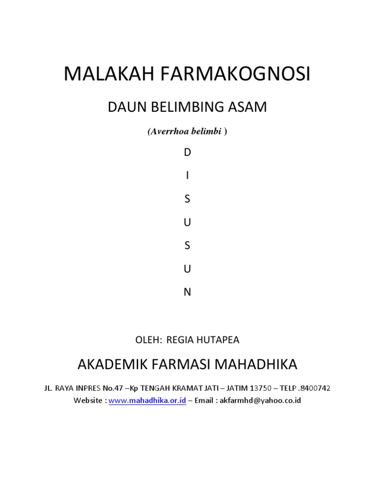 Daun Belimbing Asam Tugas Bu Ari