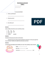 Pbs English Instrument Form 1