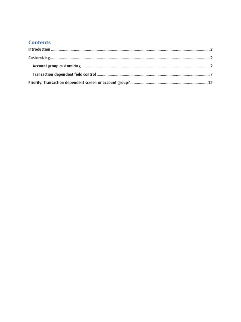 Customer Master Field Settings - Account Groups | PDF | Business | Business