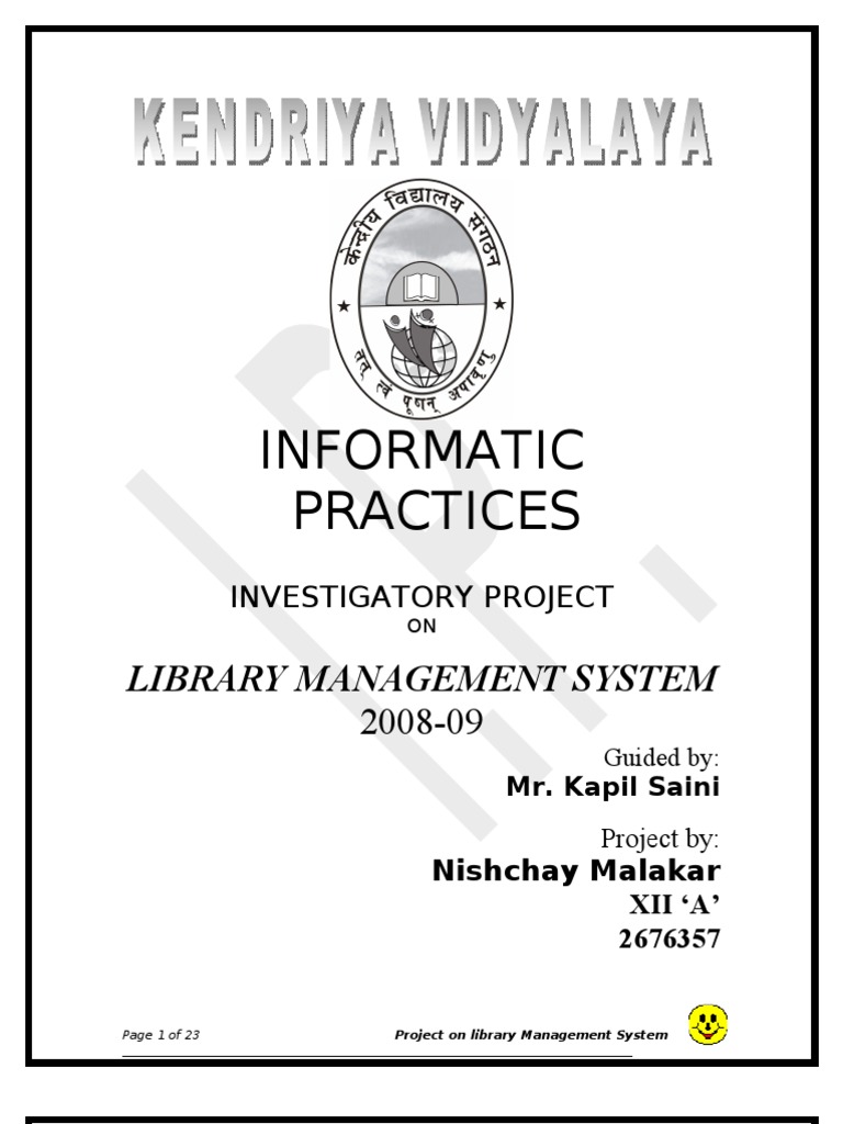 Project ReportLibrary Management System Books Libraries