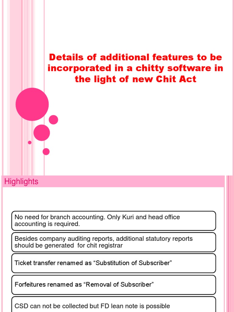 Chitty Software Features Under New Act | PDF | Services (Economics ...