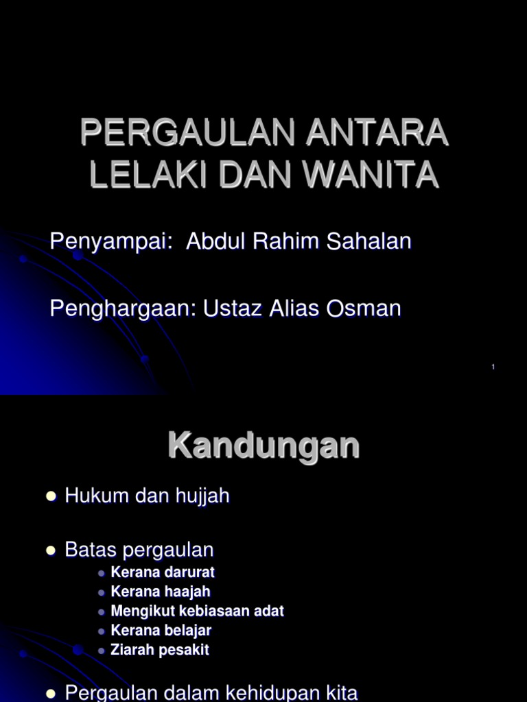 Pergaulan Antara Lelaki Dan Wanita Pdf
