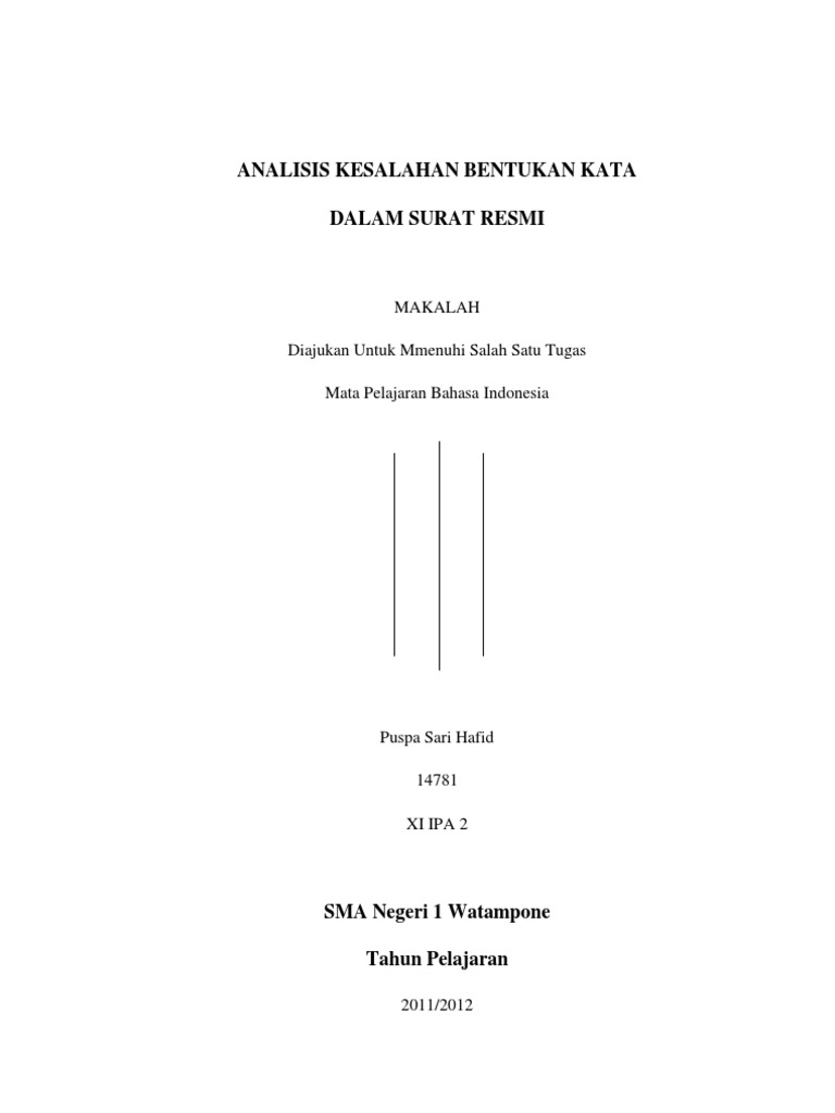 Analisis Kesalahan Bentukan Kata Dalam Surat Resmi