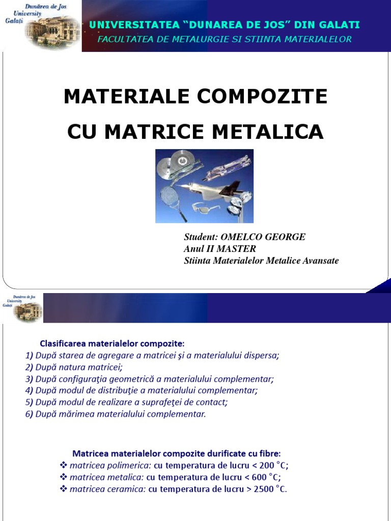 Materiale Compozite Cu Matrice Metalica | PDF