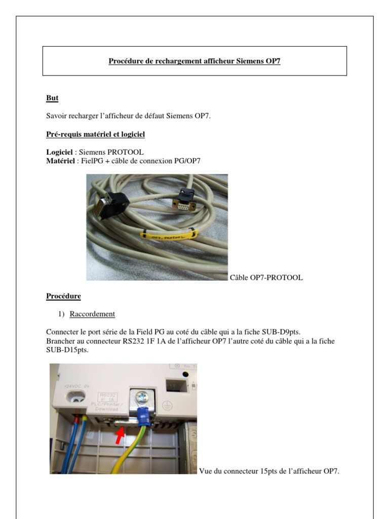 Rechargement de l'afficheur Siemens OP7 | PDF | Ingénierie électronique ...