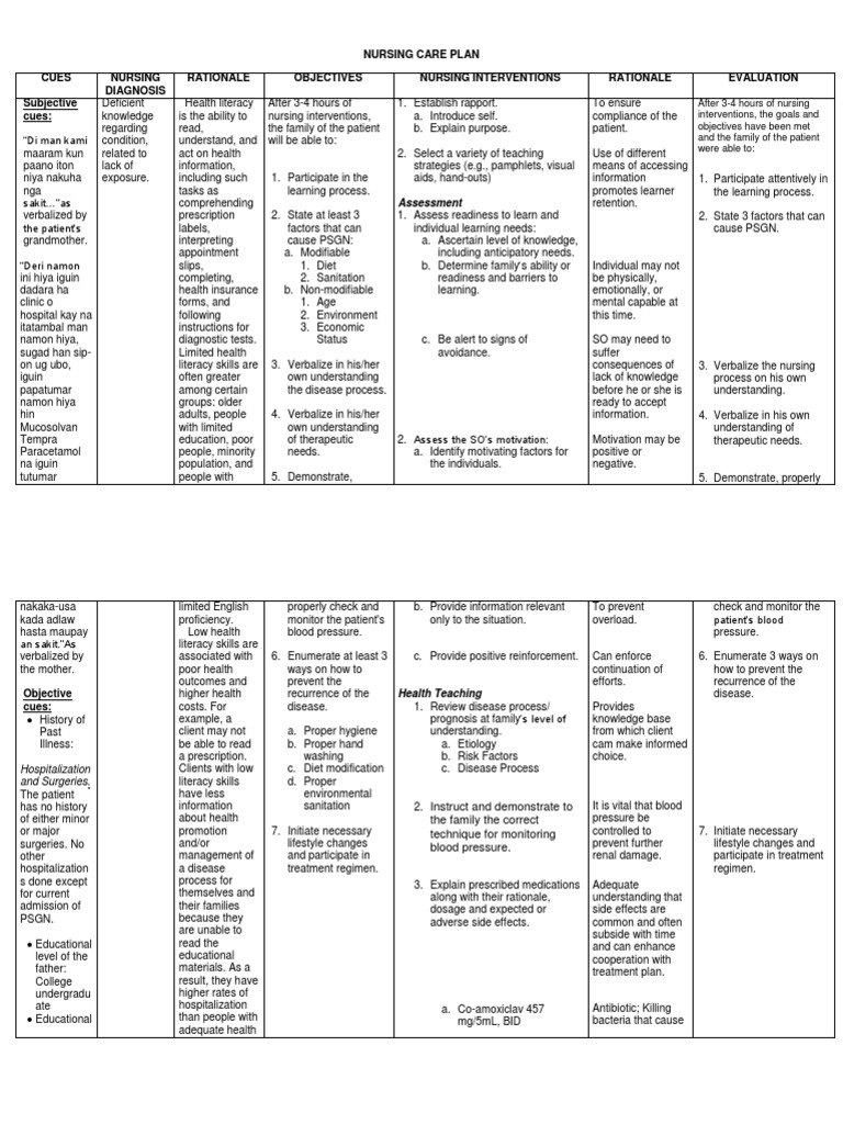 NCP Knowledge Deficit (FINAL) Medical Specialties Health Sciences