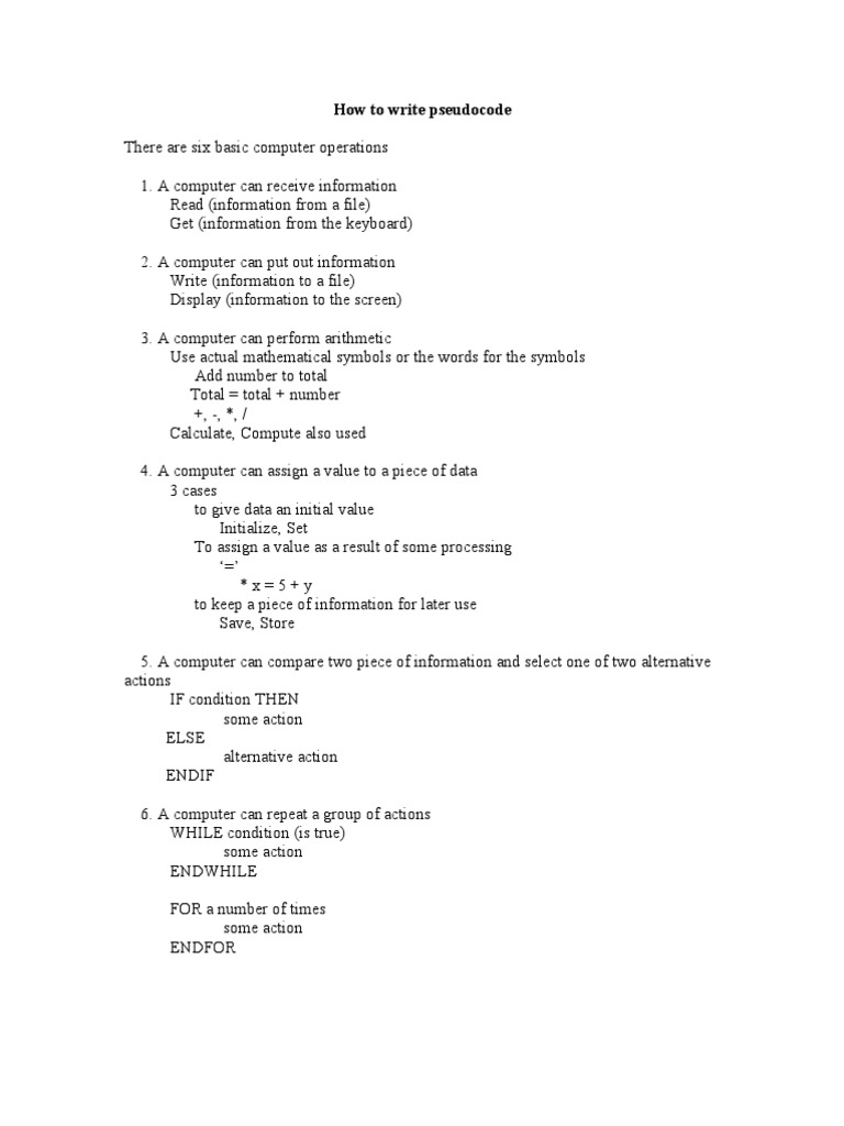 Pseudocode Program Examples | PDF | Control Flow | Software Engineering