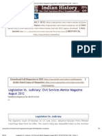 Legislation vs. Judiciary: Civil Services Mentor Magazine August 2012