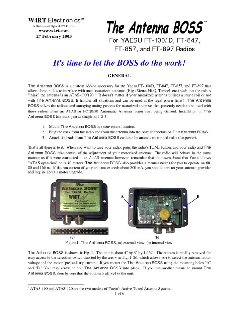 Antenna BOSS Manual 27feb05 PDF Electrical Connector Radio