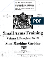 Small Arms Training Volume I, No. 22 Sten Machine Carbine 1942