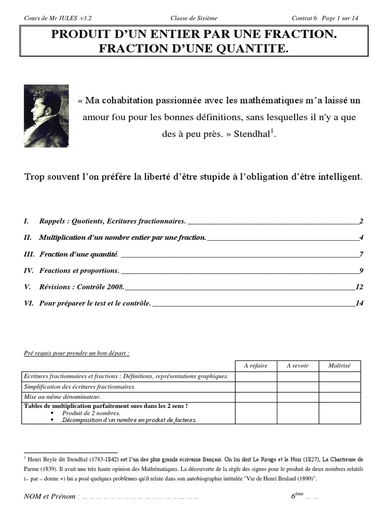 Exercice Simplification De Fraction 6ème Pdf 6eme Multiplicationfractions Cours | PDF | Fraction (Mathématiques) |  Pourcentage