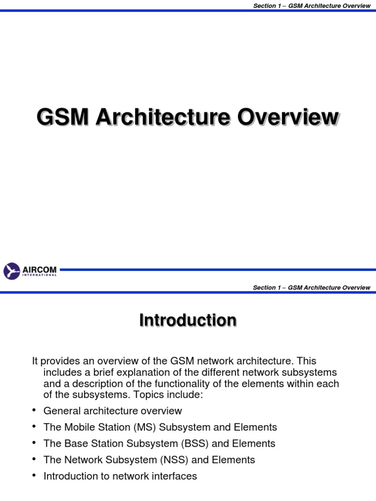 GSM Architecture Overview | PDF | Network Topology | Computer Networking