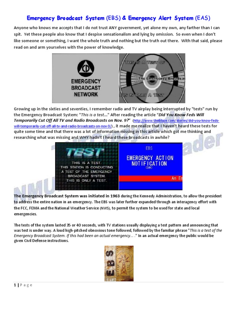 Emergency Broadcast System Mass Media Communication