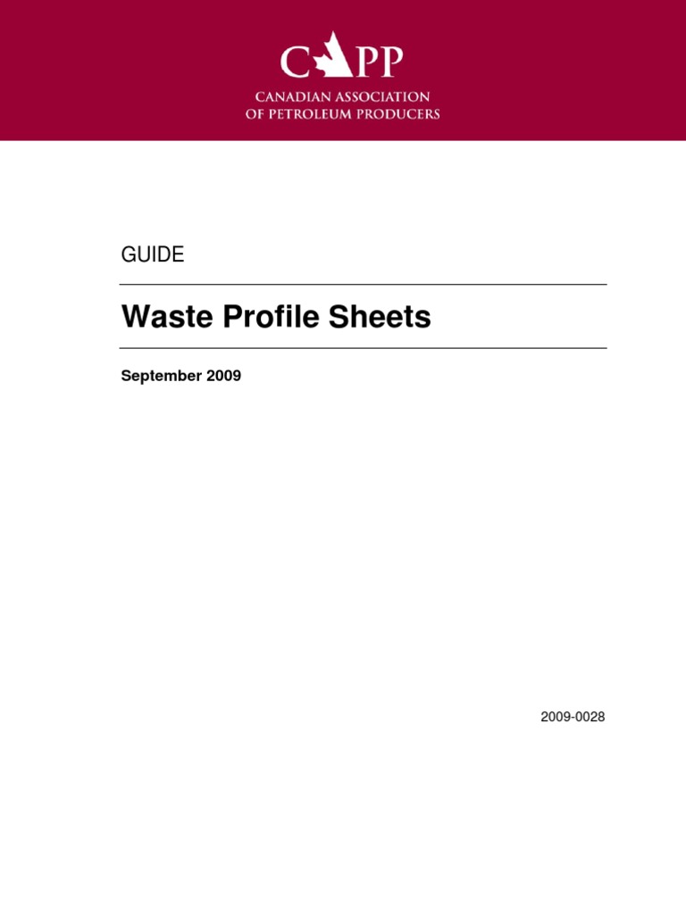 Waste Profile Sheets PDF Dangerous Goods Hazardous Waste