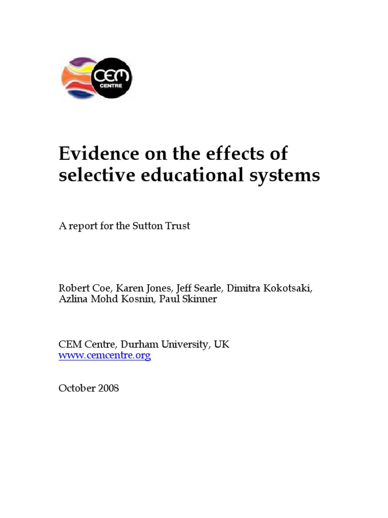 The Impact of Selective Education Systems A Nuanced Analysis of the