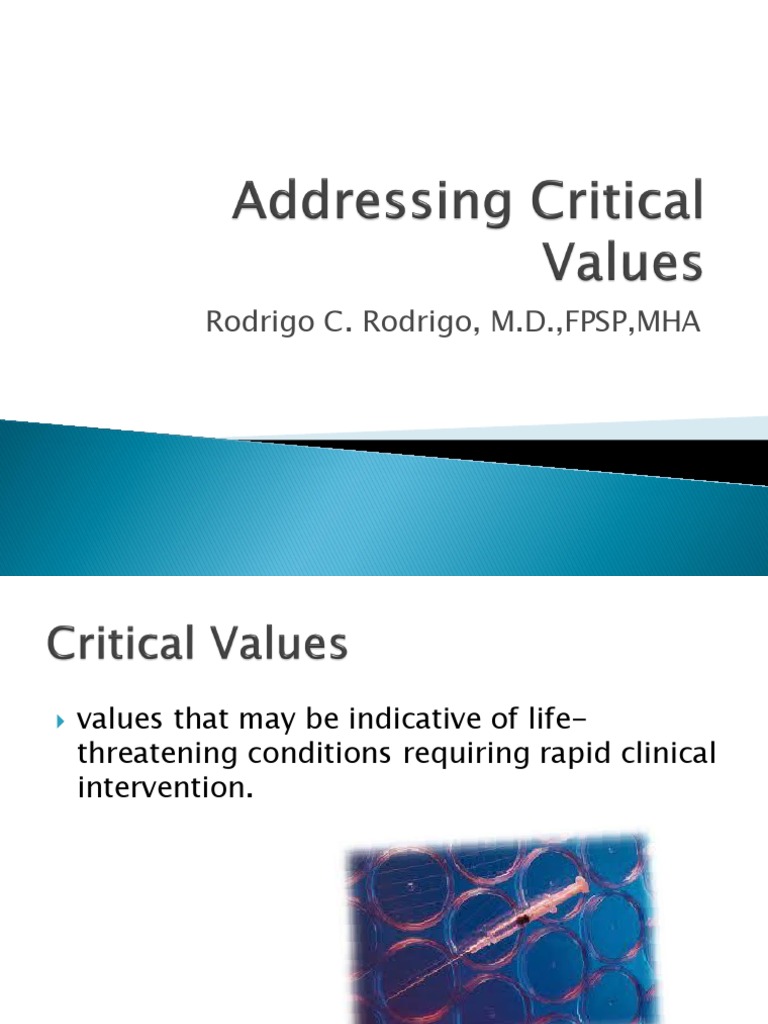Critical Values Management in Healthcare | PDF | Medical Diagnosis ...