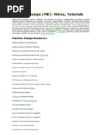 Machine Design (MD) - Notes, Tutorials