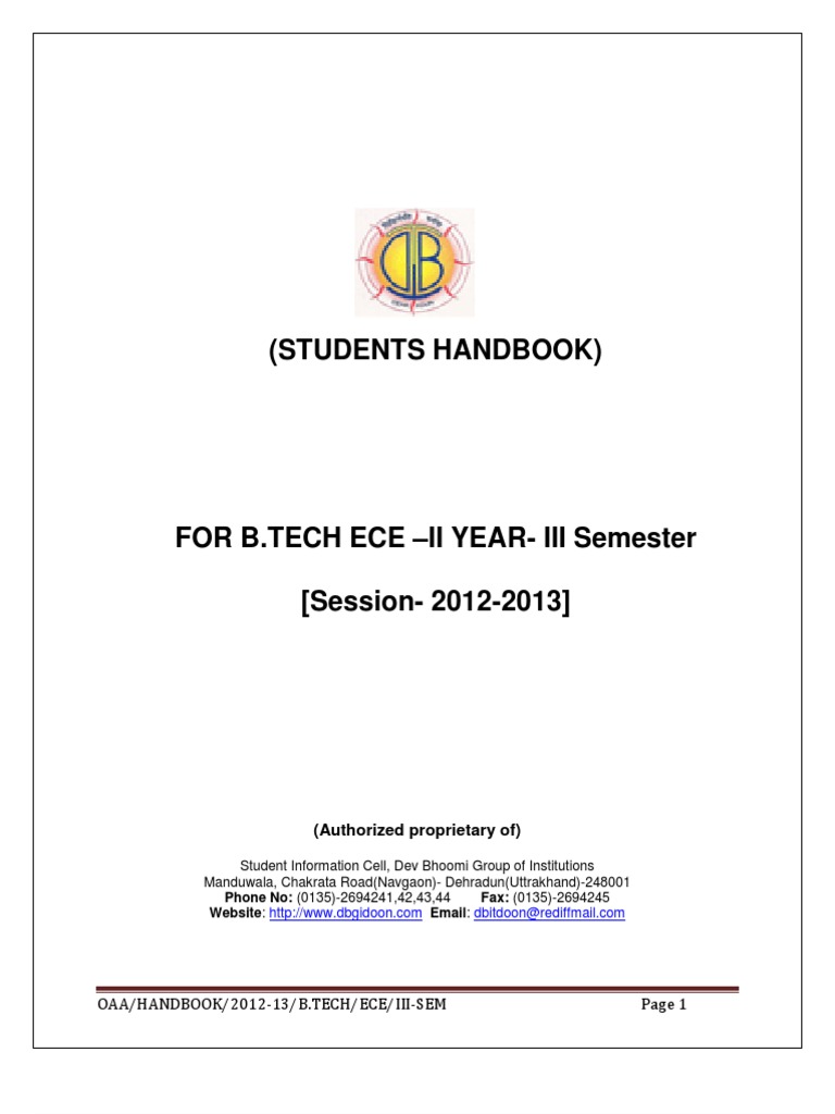 B.Tech ECE III Semester Handbook 2012-13 | PDF | Amplifier | Bipolar ...
