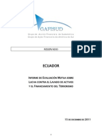 Infrome de Evaluacion GAFI ECUADOR 1 de diciembre 2012