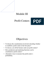 Module III Profit Centers Performance