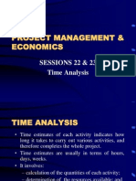 Project Management & Economics: Sessions 22 & 23 Time Analysis