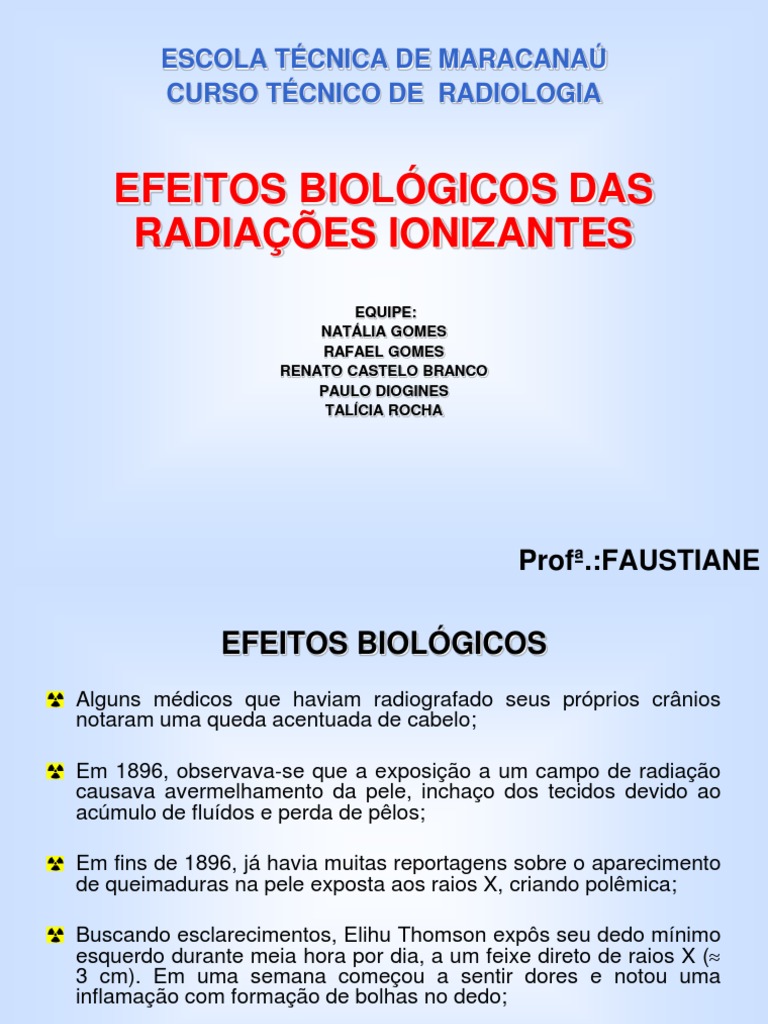 SLIDES RADIAÇÕES IONIZANTES Radiação Raio X