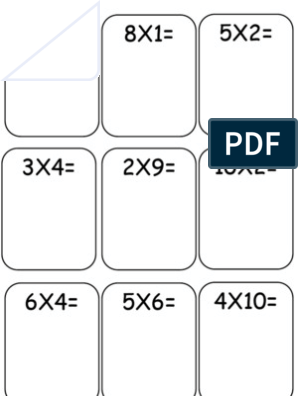10 Pcs Tabuada Multiplicação - Tabela Multiplicação Cartas