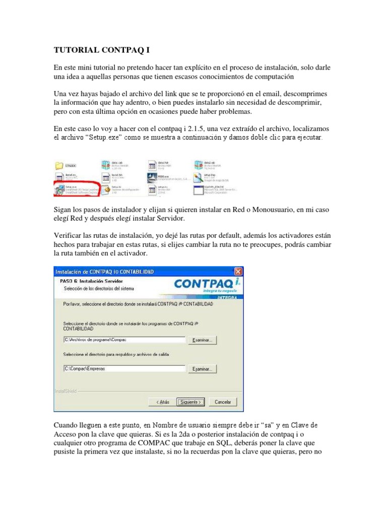 Instalación de Compaqi | PDF | Archivo de computadora | Programa de ...