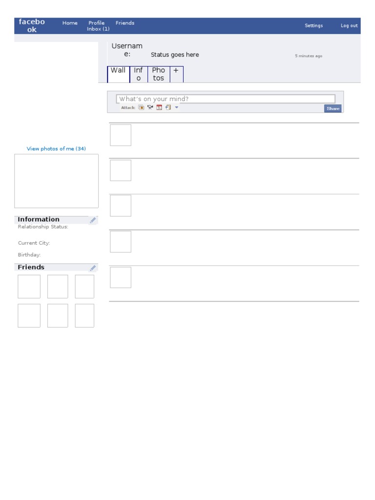 Facebook Profile Overview | PDF | Games & Activities