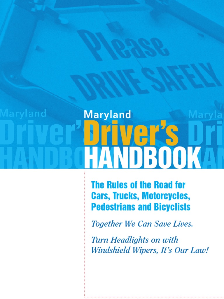 Maryland's Drivers Handbook PDF Driving Pedestrian Crossing