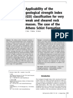 Applicability of the Geological Strengh Index (GSI)