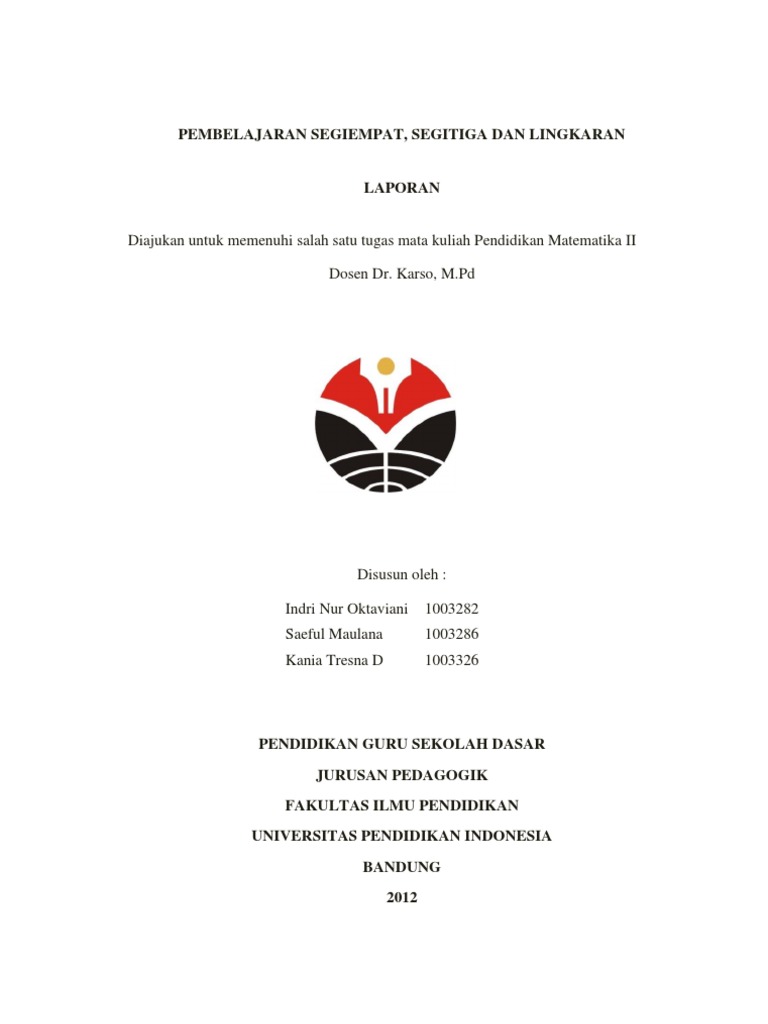 Makalah Pembelajaran Bangun Datar Kel 6 Pendidikan Matematika Ii