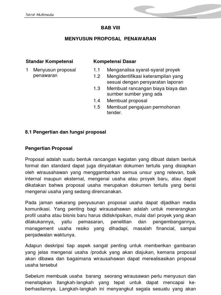 Menyusun Proposal Penawaran