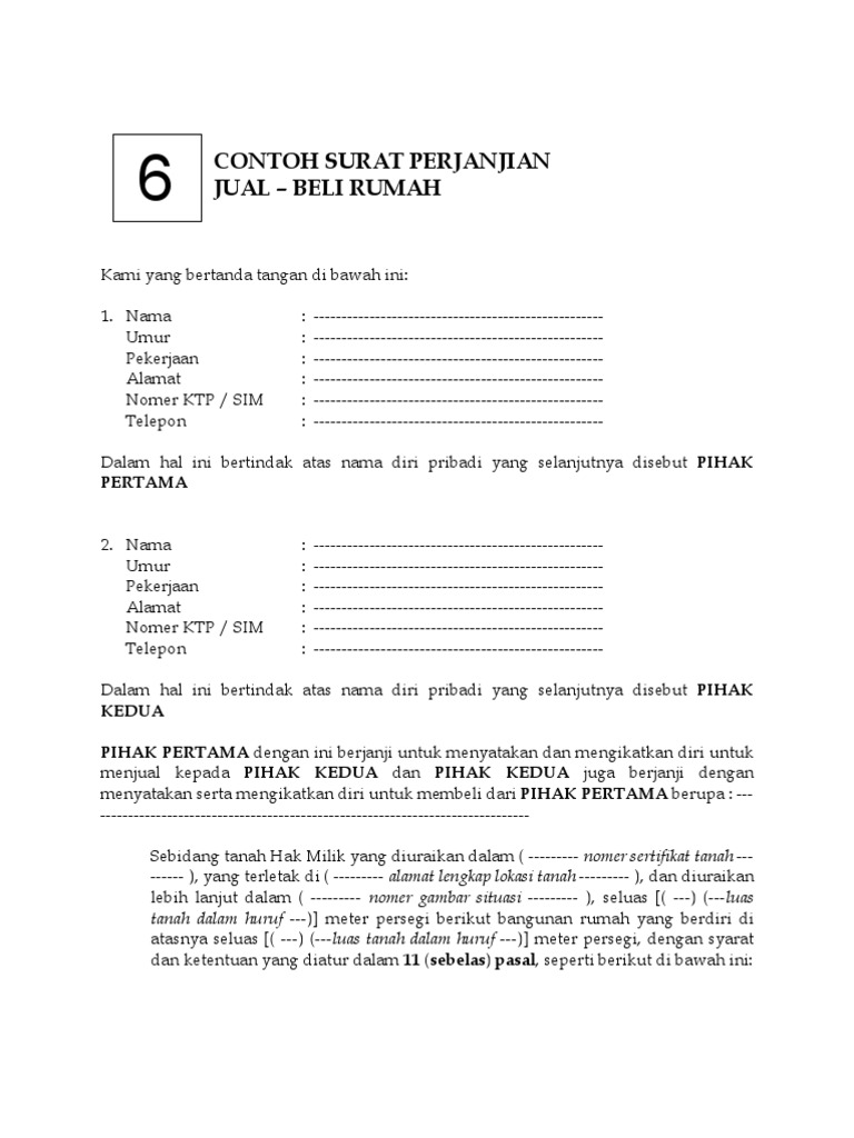 Contoh Akta Jual Beli